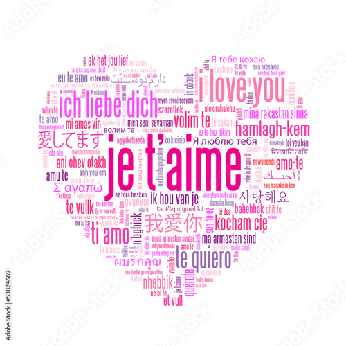 Carte "JE T'AIME" (coeur déclaration amoureux saint valentin)