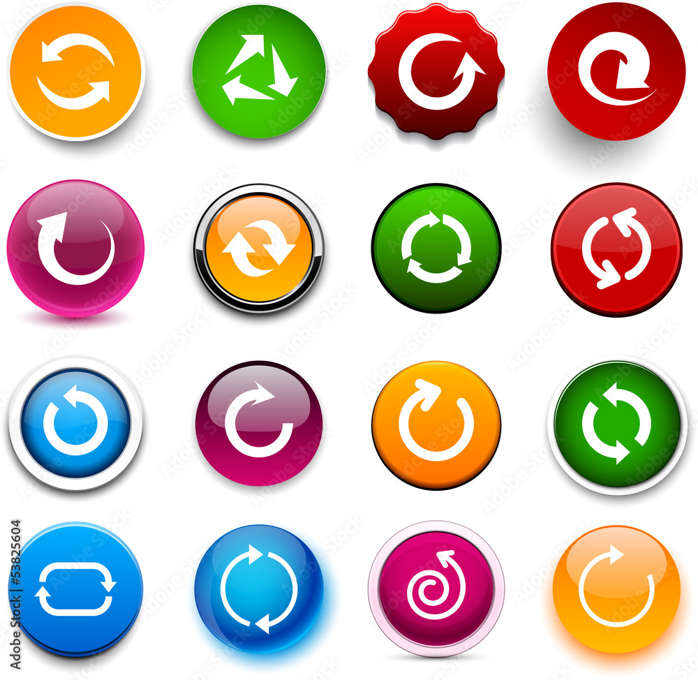 Round color arrow icons. Round color arrow icons.