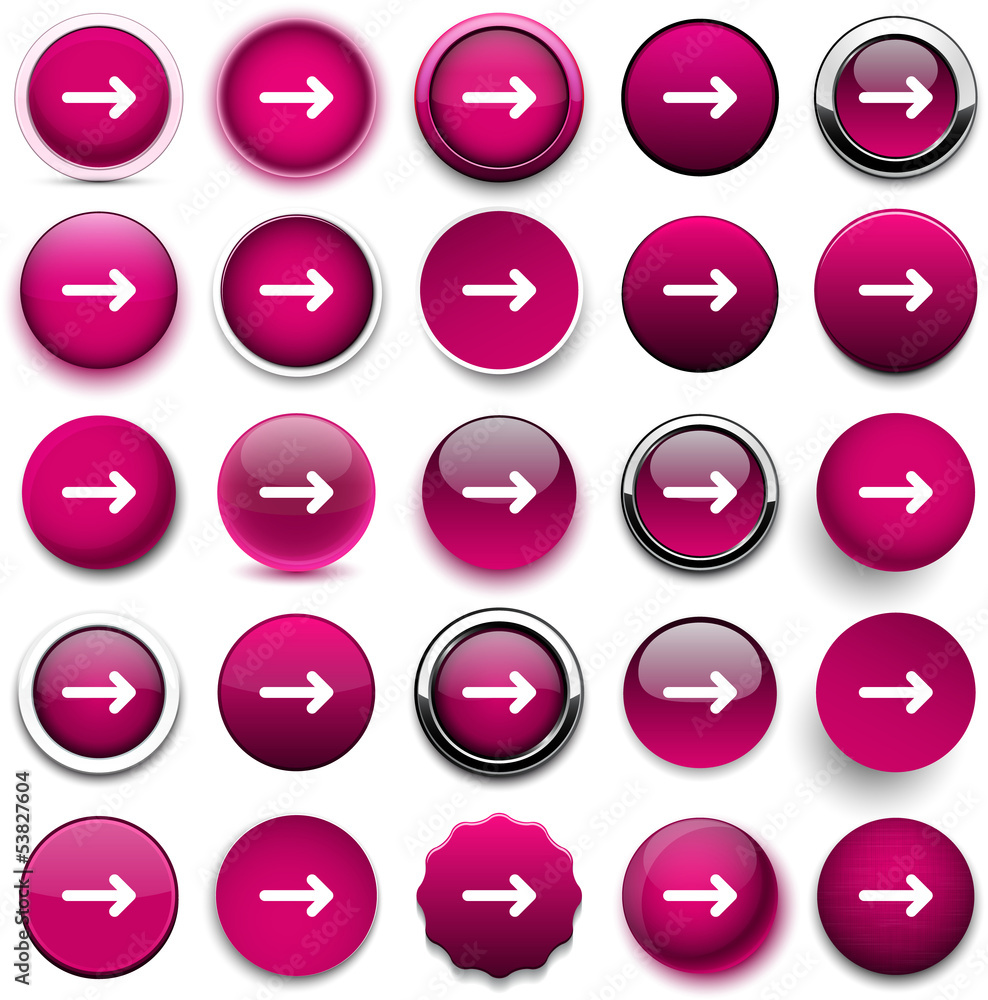 Round magenta arrow icons. Round magenta arrow icons.