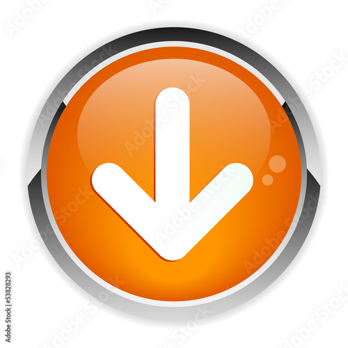Button down orange arrow icon