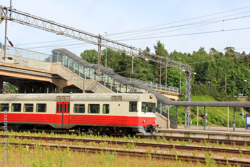 Commuter Train at a Railway Station