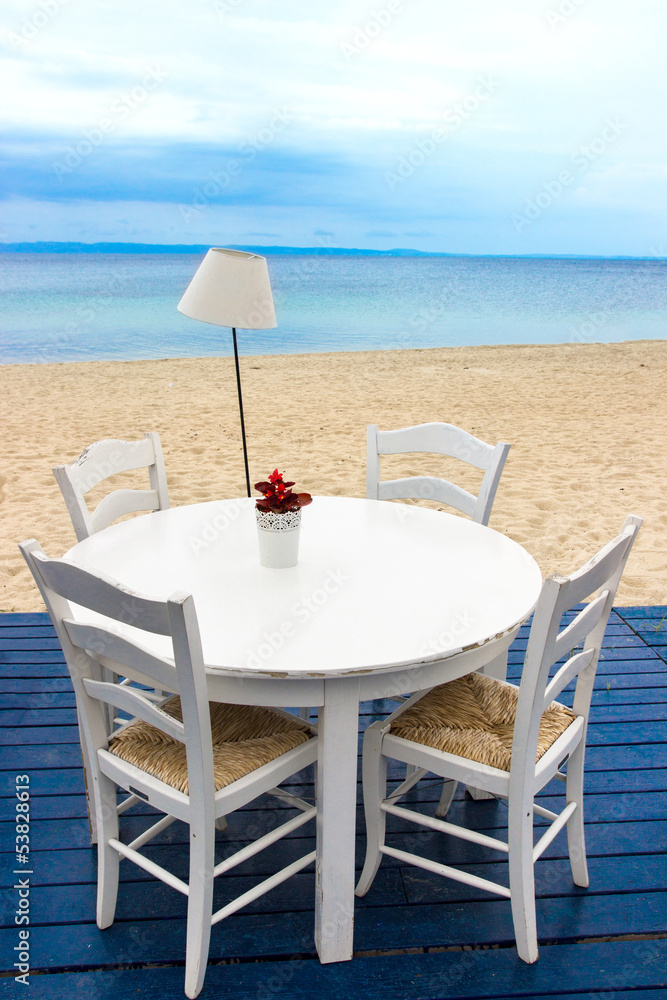 Table on the beach