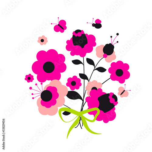 flowers card vector