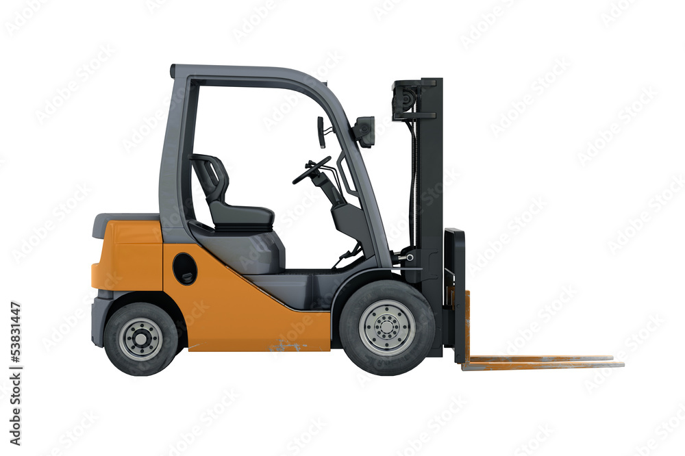Forklift loader close-up Forklift loader close-up