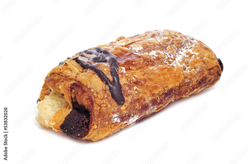 pain au chocolat filled with chocolate and custard