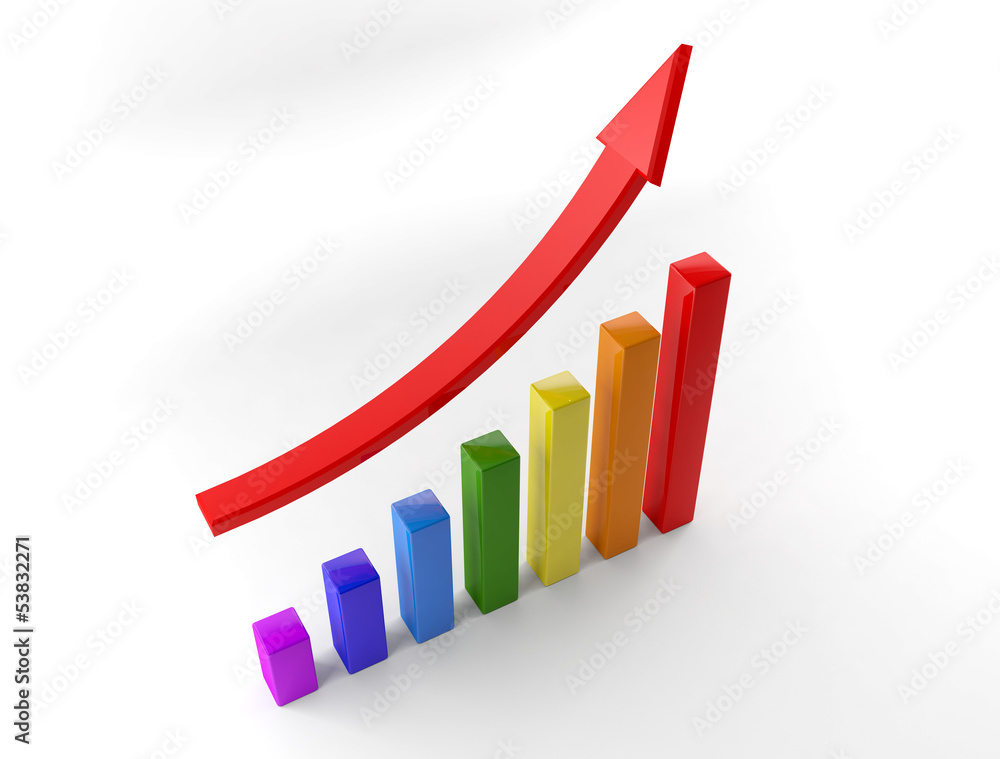 business graphs with red rising arrow business graphs with red rising arrow