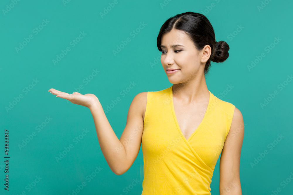 Showing something on the hand Showing something on the hand