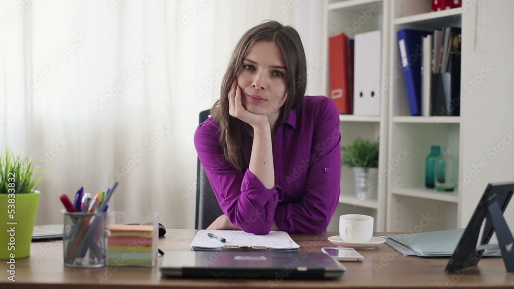 Portrait of serious businesswoman in the office Portrait of serious businesswoman in the office