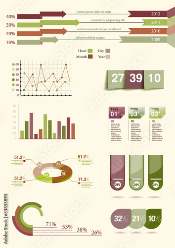 INFOGRAPHIC presentation template graph pie chart element