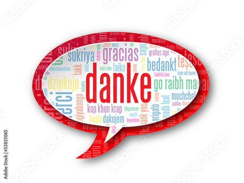 "DANKE" Karte (Vielen Dank Freundlichkeit Schön Sehr Wortwolke)