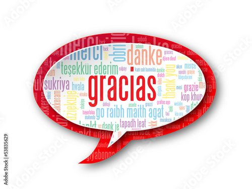 "GRACIAS" (gratitud alegría emoción tarjeta nube de palabras)