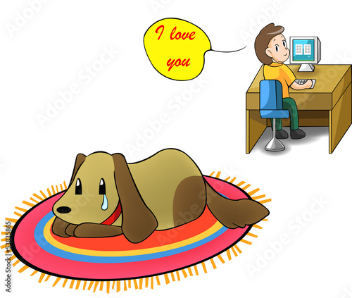 Please take care of your little puppy instead of the computer sc