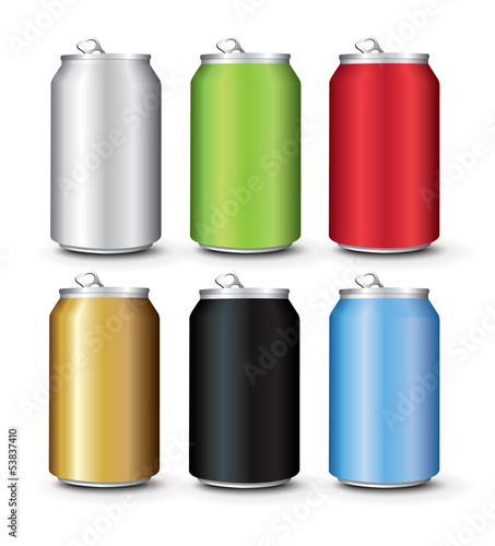 Set Color Aluminum Cans Template