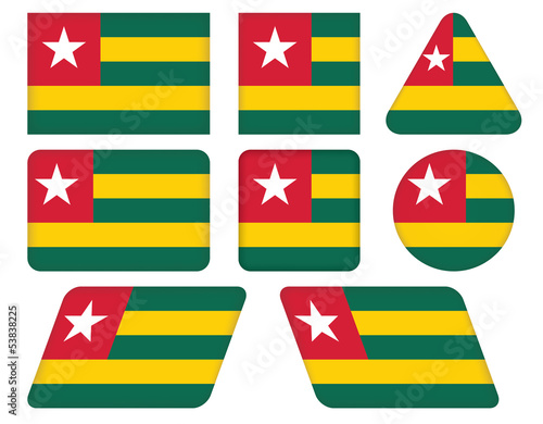 set of buttons with flag of Togo