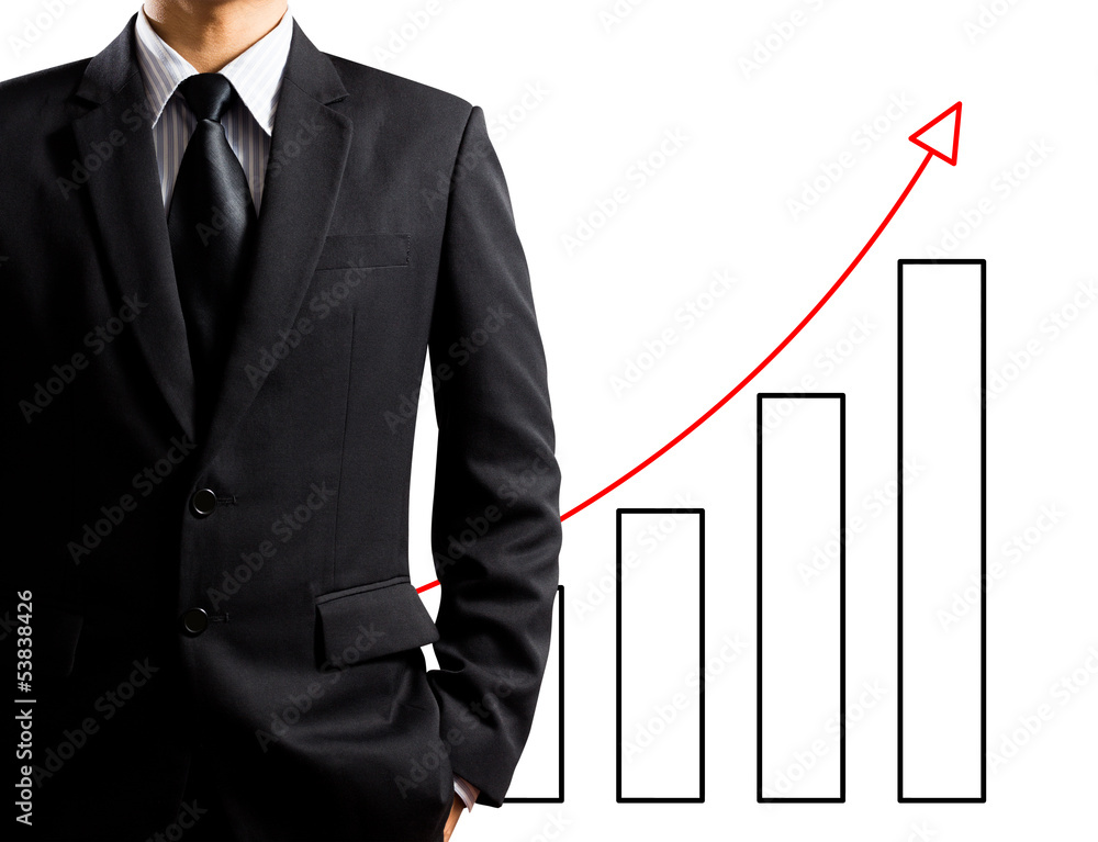 Business man and growth chart Business man and growth chart