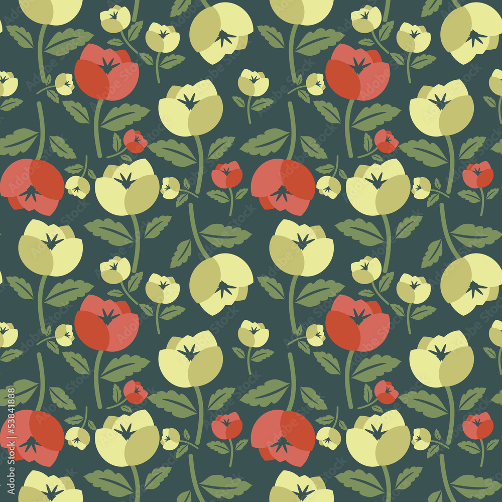 Red and white floral pattern Red and white floral pattern