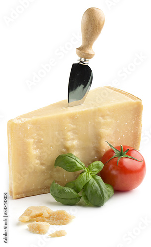 parmesan cheese with basil and tomato
