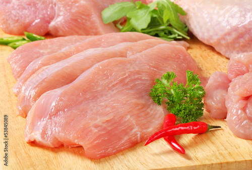 Raw turkey meat