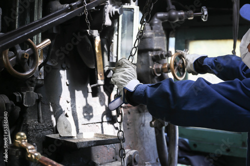 Stream train worker inside the cockpit