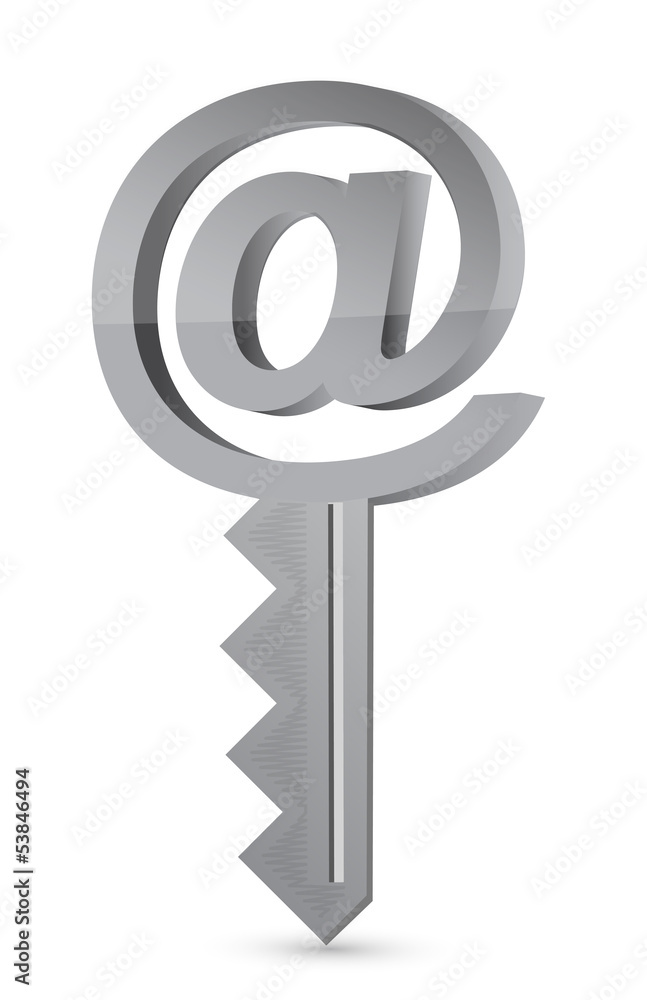 Email key concept illustration design Email key concept illustration design
