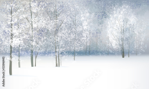 Vector of winter landscape. © rvika