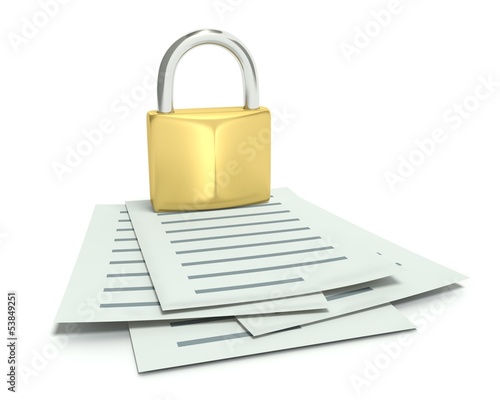 Wallpaper Mural Security lock on top of papers Torontodigital.ca