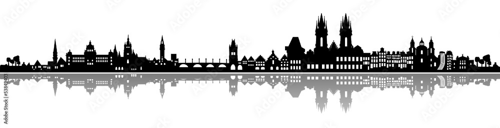 Prag Skyline - obrazy, fototapety, plakaty 