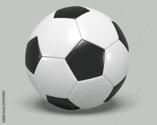 Soccer football with black and white pattern.