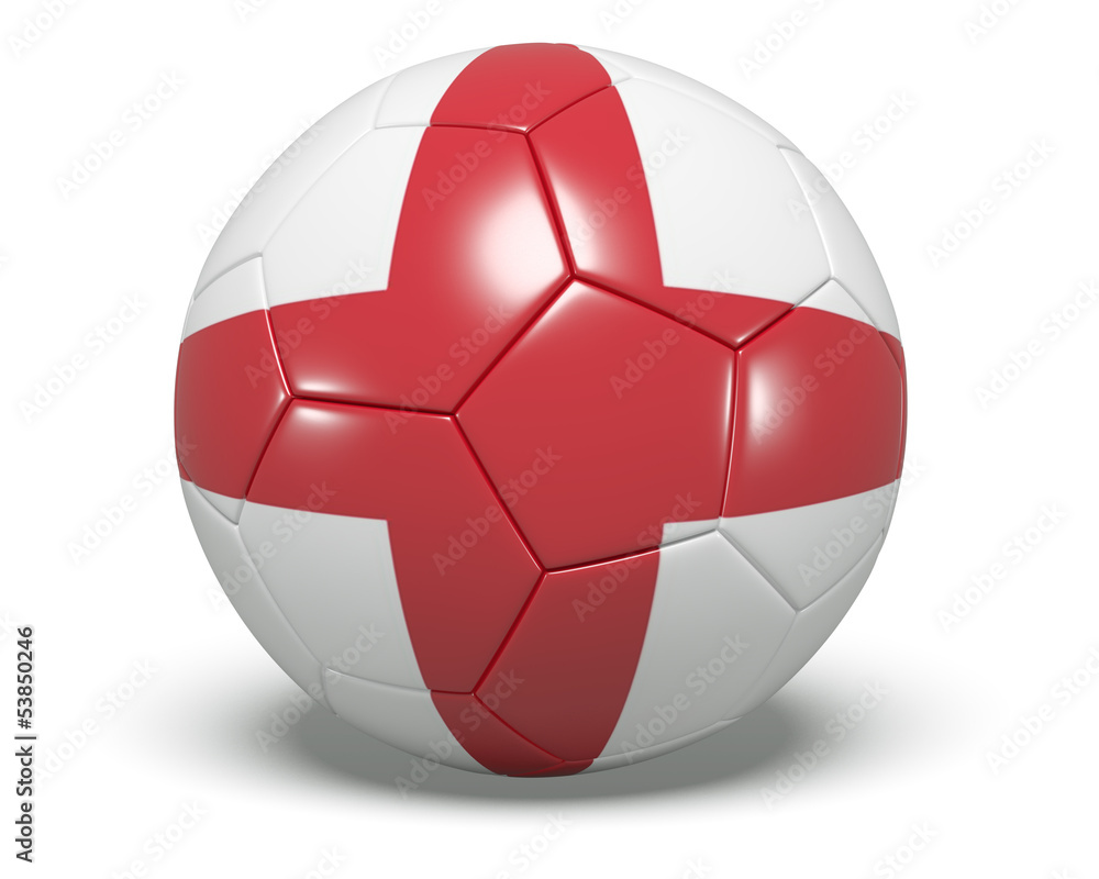 Soccer/football with the England flag on it. Soccer/football with the England flag on it.