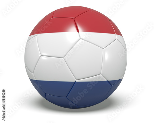Soccer football with the Netherlands flag on it.