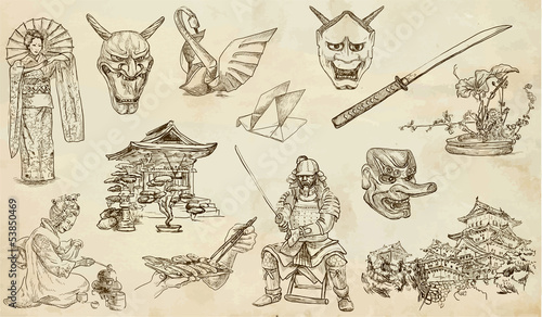 Japan - Hand drawn illustrations converted into vectors