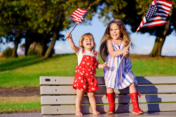 Smiling child celebrating 4th july - Independence Day
