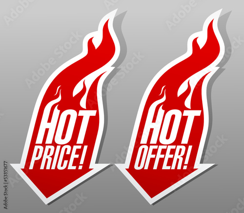 Hot offer,hot price fiery symbols photo