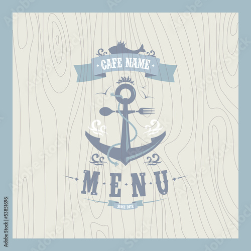Retro restaurant seafood menu card design