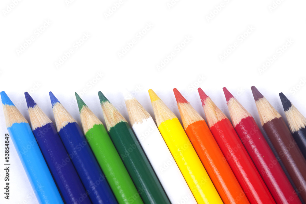 Color pencils isolated on white background Color pencils isolated on white background