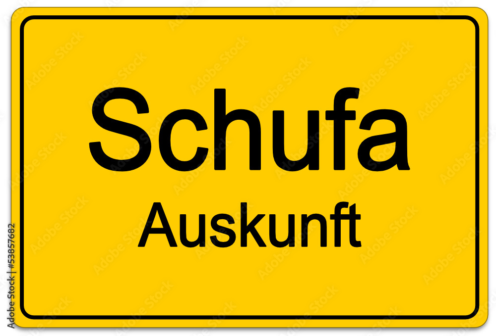 Ortsschild Schufaauskunft