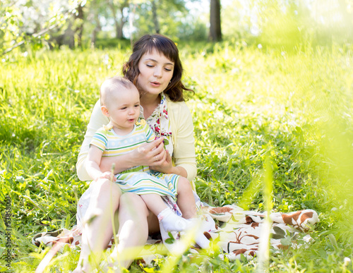 mother with child outdoors