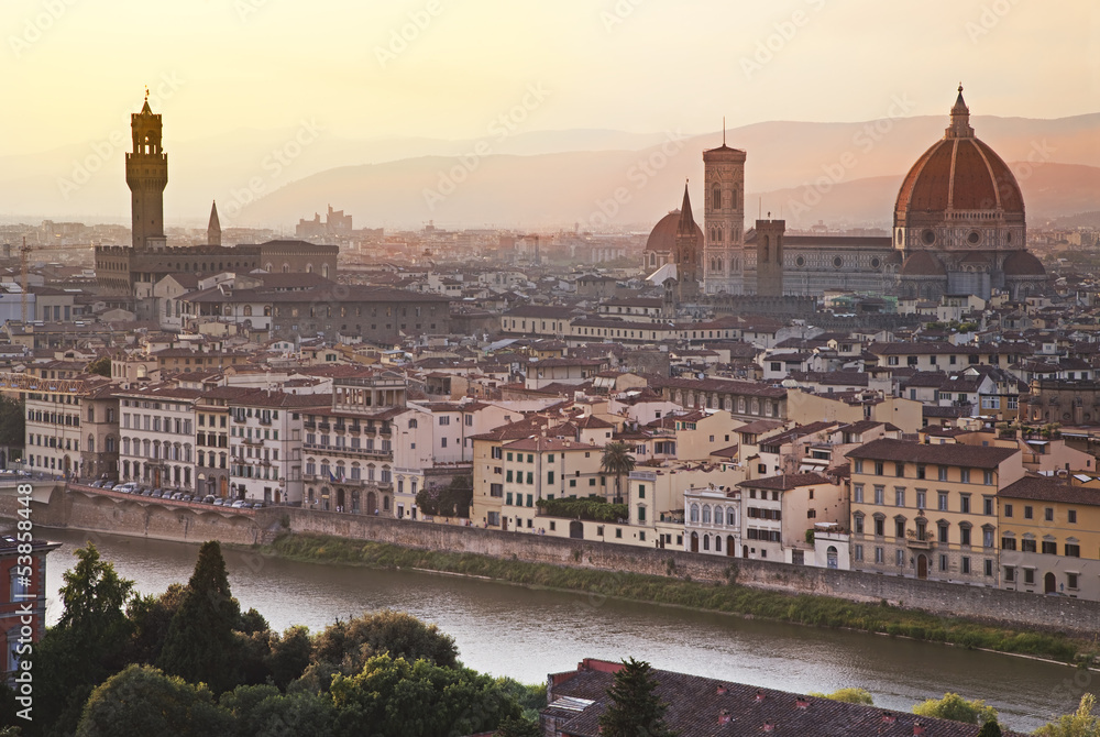 Florence skyline at sunrise, Italy