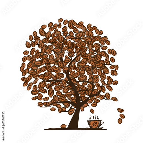 Coffee time. Art tree for your design