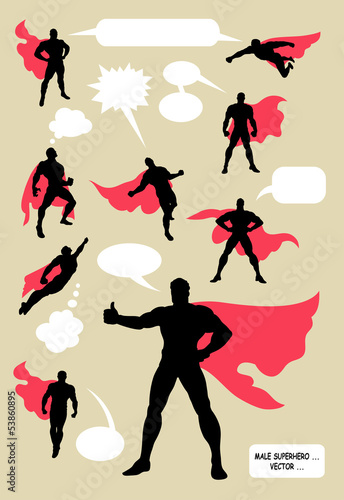 Male Superhero Silhouettes