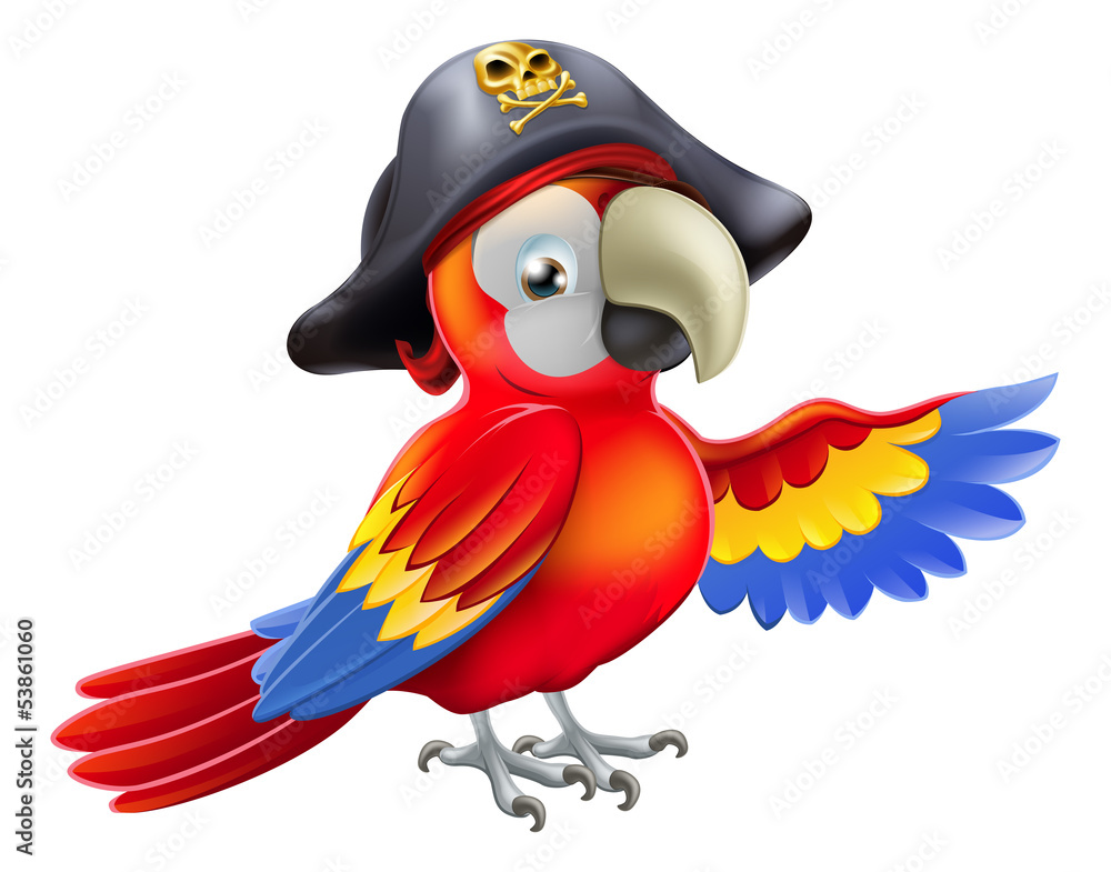 Fototapeta premium Cartoon pirate parrot