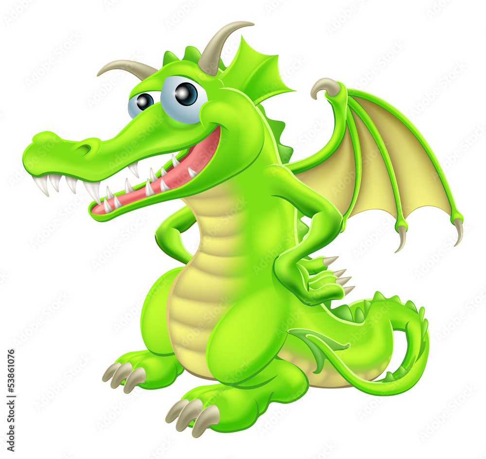 Fototapeta premium Cartoon Standing Dragon