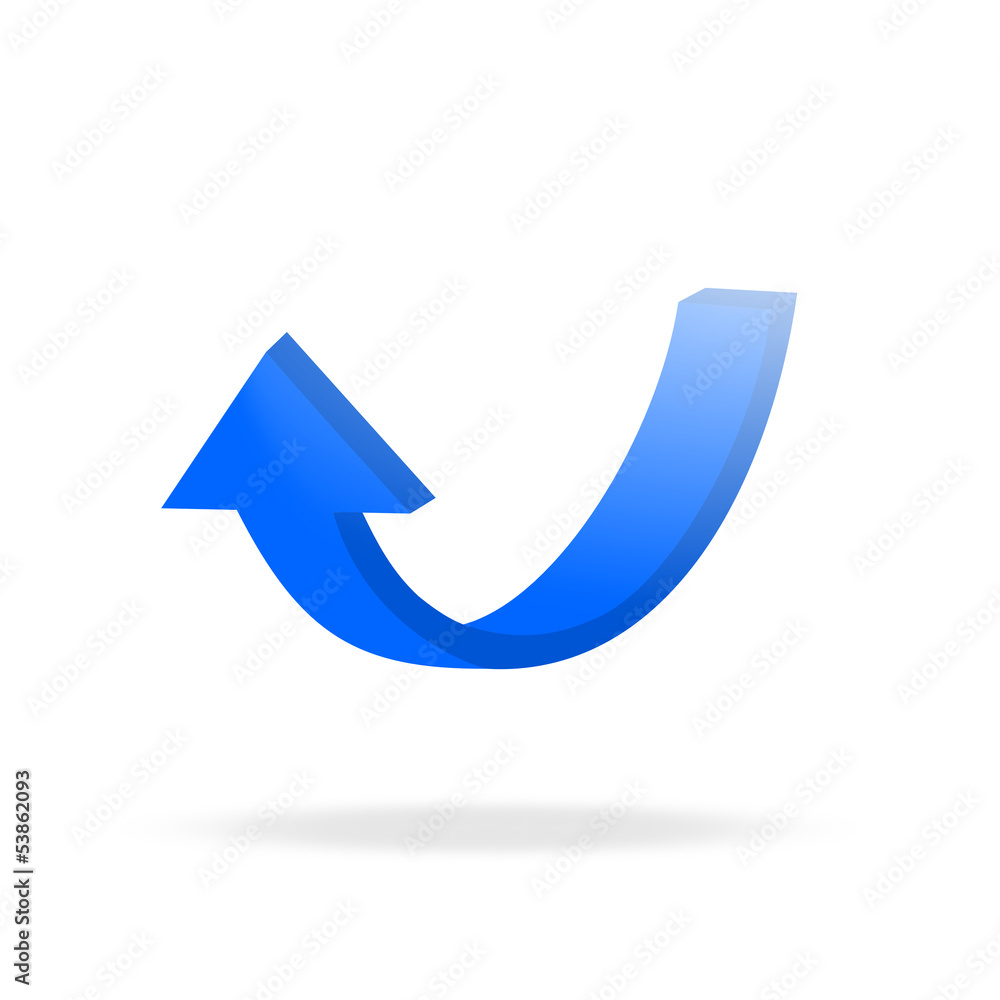 3d circular blue arrow and bright 3d circular blue arrow and bright