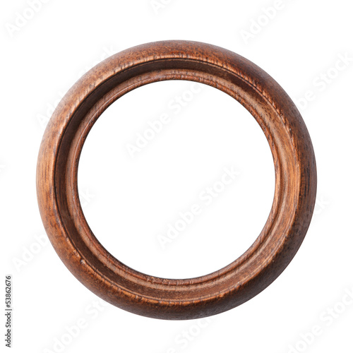 Round old wooden frame