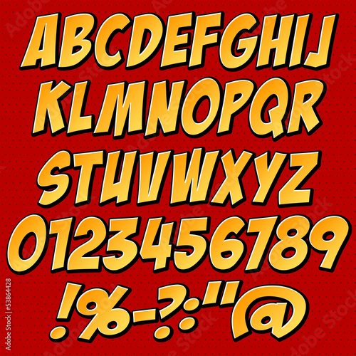 comics style alphabet collection set