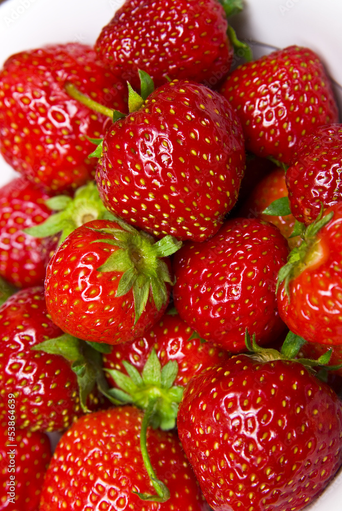 Fresh ripe strawberry closeup .