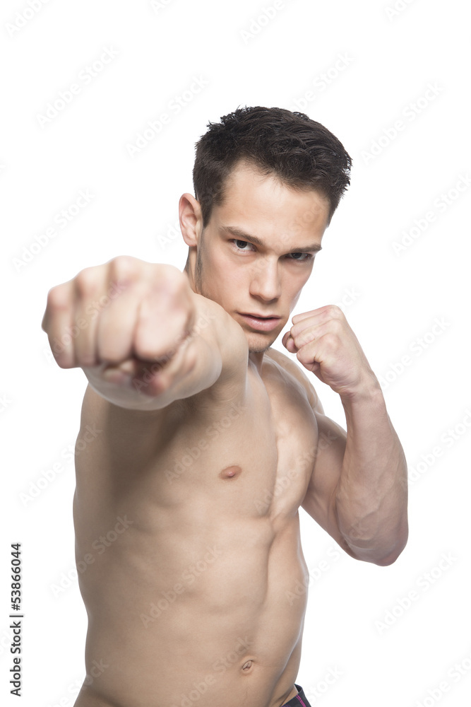 Fototapeta premium Portrait Of Tough Boxing Guy