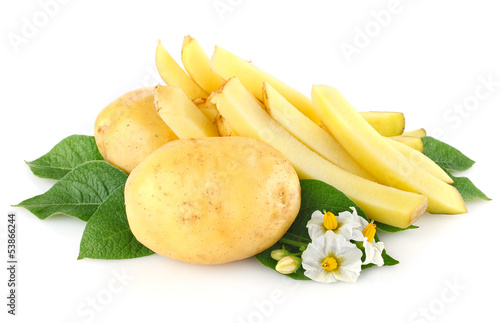 potatoes with leaves and flower
