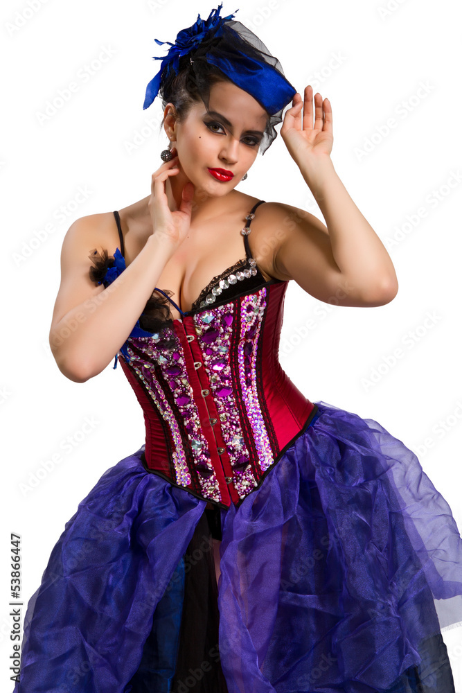 girl in a red corset