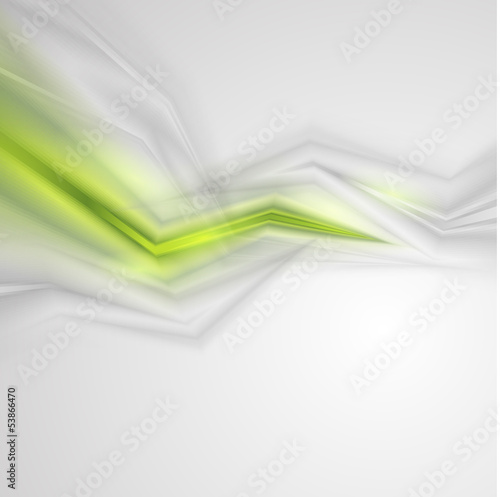 Gray abstract background with green element